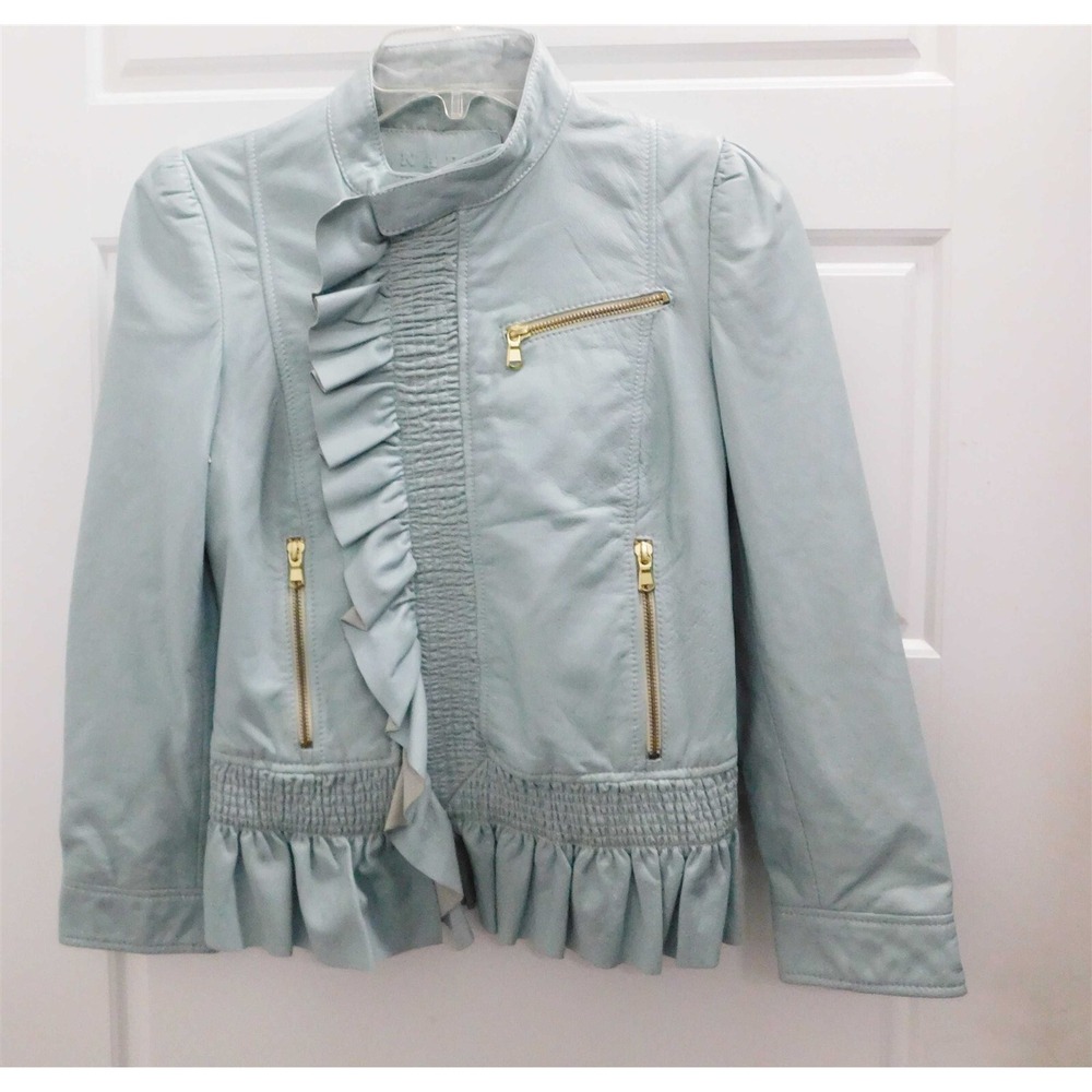 NAPA Seafoam‎ Green Lamb Leather Jacket sz EUR 36